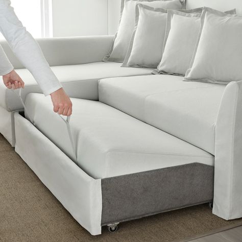 Ikea Holmsund, Sleeper Sofa Ikea, Ikea Corner Sofa, White Sofa Bed, Ikea Sofa Bed, White Sectional Sofa, Cama Ikea, White Sectional, Sofa Bed With Chaise