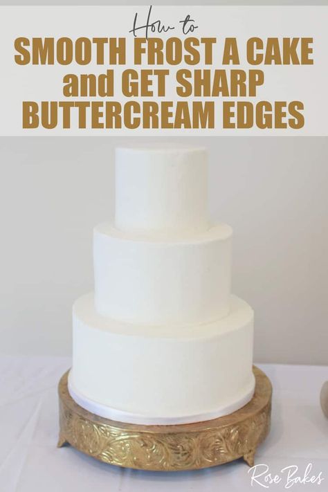 Here is my #video showing you my exact process for how to get #super #smooth #buttercream #frosting with sharp edges! One of the most important #skills a #cakedecorator can master is how to smooth frost a cake and get those clean, #sharpedges. #smoothfrost Smooth Buttercream Frosting, Frost A Cake, Wedding Cake Frosting, Smooth Buttercream, Fondant Smoother, Smooth Icing, Best Buttercream, Flat Cakes, Frosting Techniques