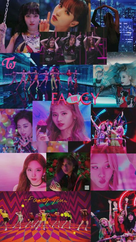 Twice - Fancy  wallpaper collage Twice Fancy Aesthetic, Twice Collage Wallpaper, Twice Fancy Wallpaper, Fancy Wallpaper, Anime Cartoon Characters, Twice Fancy, Kpop Collage, Kpop Anime, Twice Fanart