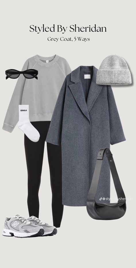 Long Grey Winter Coat Outfits, Grey Coat Fall Outfit, Put Together Winter Outfits, Grey Wool Coat Outfit Casual, Cosy At Home Outfits, Black Turtleneck Winter Outfit, Taupe Leather Jacket Outfit, Grey Beanie Outfit Aesthetic, All Saints Outfits Women