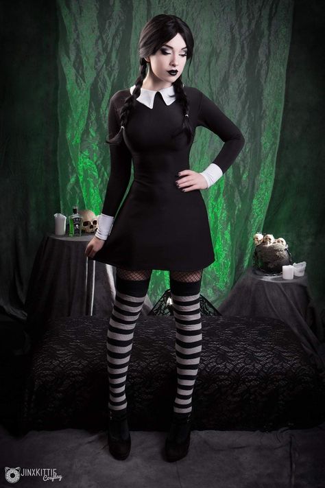 Wednesday Addams Cosplay, Wednesday Costume, Wednesday Addams Dress, Wednesday Addams Costume, Wednesday Dress, Addams Family Costumes, Legs Outfit, Maid Outfit, Family Halloween