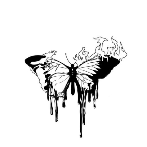 Burning Butterfly Tattoo, Cute Tats, Neck Tattoo For Guys, Creepy Tattoos, Cute Little Tattoos, Tattoo Style Drawings, Butterfly Tattoo Designs, Butterfly Pictures, Discreet Tattoos