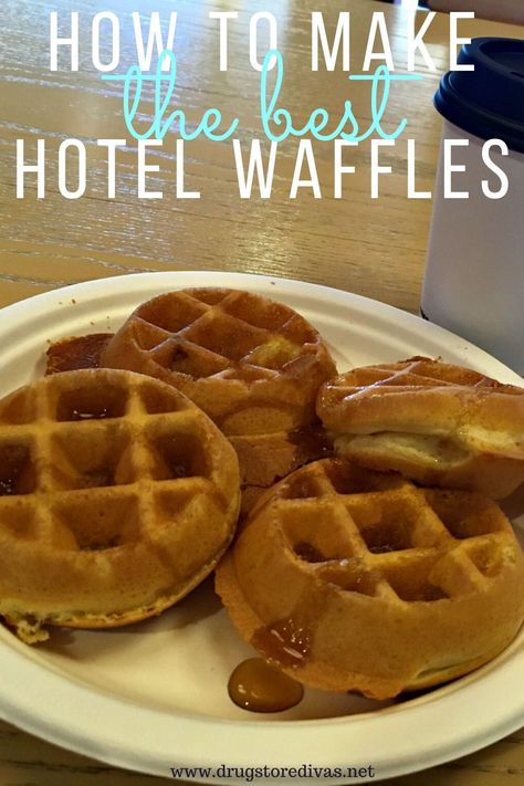 A continental breakfast is a great perk at a hotel. But do you know how to make the best hotel waffles? Find out here. Hotel Waffle Batter Recipe, Hotel Waffle Recipe, Waffle Batter Recipe, Waffle Mix Recipes, Diy Waffles, Belgian Waffles Recipe, Hotel Breakfast, Waffles Maker, Hotel Food