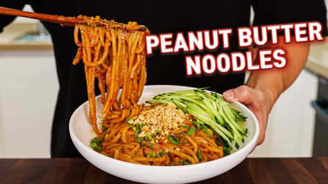 Peanut Butter Noodles Peanut Butter Noodles Recipe, Korean Cookbook, Peanut Butter Noodles, Butter Noodles, Written Recipes, Easy Egg Recipes, Rice Cake Recipes, Asian Noodle Recipes, Peanut Butter Sauce