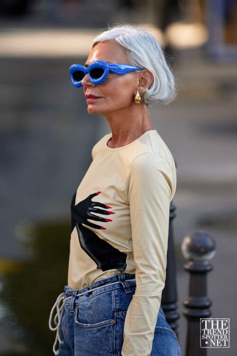 Grace Ghanem, Spring Summer 2023 Street Style, Summer 2023 Street Style, Style For Short Women, Fashion Week Spring Summer 2023, Italian Bob, Grece Ghanem, 2023 Street Style, Fashion Designer Aesthetics