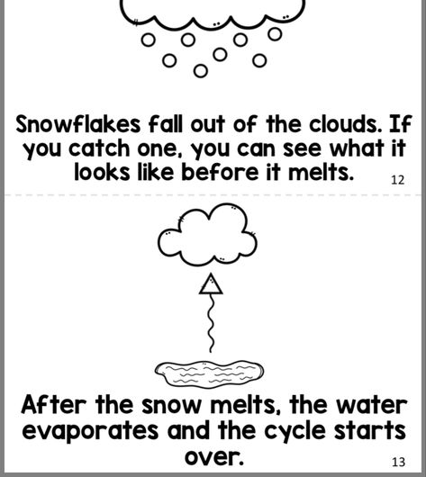 Life Cycle Of Snow, Life Cycle Of A Snowflake, Winter Poster, Winter Activities Preschool, Snowflakes Falling, Snow Melting, Snow Much Fun, Winter Preschool, Plan Ideas