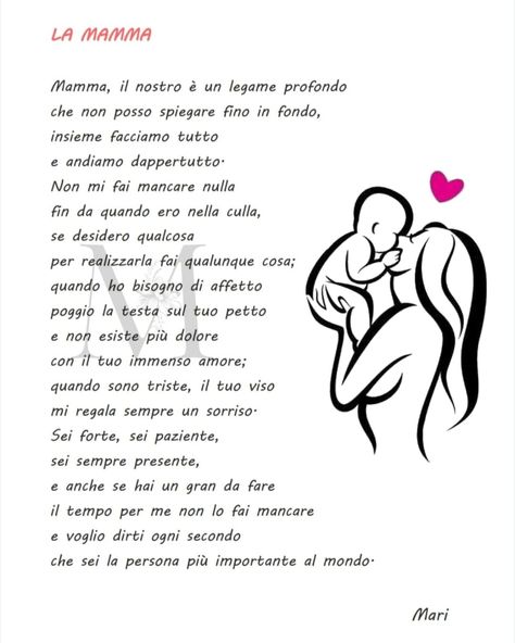 Filastrocca per la festa della mamma Poesia Mamma, Just Lyrics, Aurora, Collage, Quotes