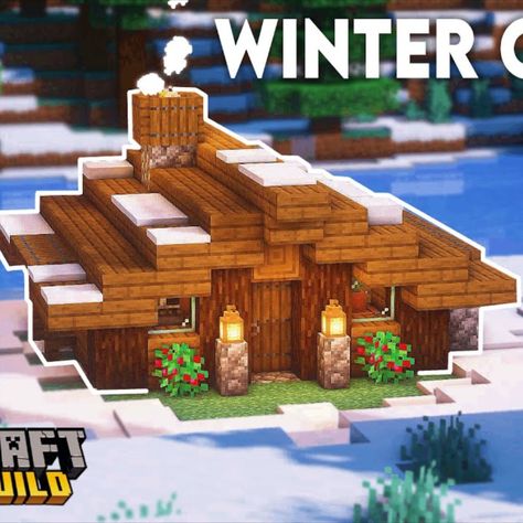 Spruce Winter House Minecraft, Snow Biome Base Minecraft, Minecraft Snow Cabin Ideas, Minecraft Spruce House Small, Minecraft Snowy Taiga House, Small Winter House Minecraft, Spruce Minecraft Cottage, Minecraft House Ideas Snow Biome, Minecraft Snowy Biome Builds