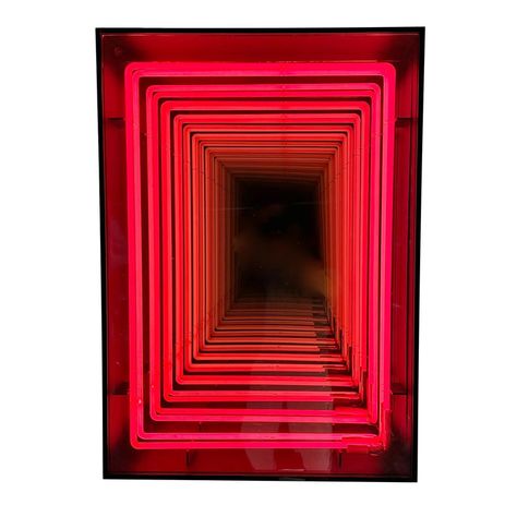 Neon Infinity Mirror, Dynamic Facade, Infinite Mirror, Neon Mirror, Door Lighting, Infinity Room, Silver Antique Mirror, Neon Jungle, Double Mirror