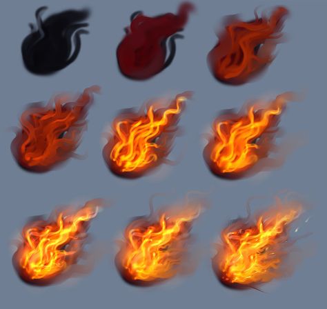 http://conceptcookie.deviantart.com/art/Fire-tutorial-397154009 Fire Flames, Fire Painting, Seni Cat Air, Airbrush Art, Digital Painting Tutorials, 판타지 아트, 2d Art, Realistic Drawings, Digital Art Tutorial