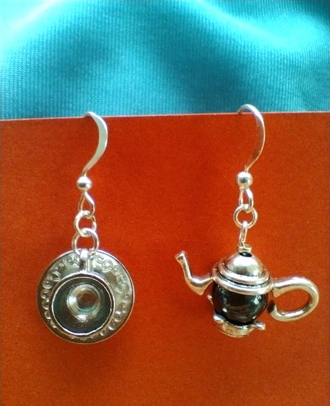 Cute TEA PARTY EARRINGS 3D Charms TEAPOT TEA CUP Nice Gift Made in UK FREE P&P Cute Tea Party, Making Earrings, Party Earrings, Tea Cup And Saucer, Ear Hook, How To Make Earrings, Tea Pot, Tea Cup, Cup And Saucer