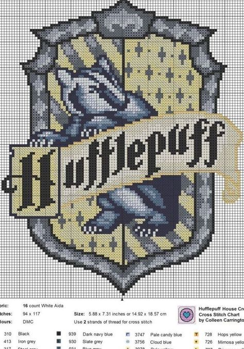 Harry Potter Cross Stitch, Harry Potter Cross Stitch Pattern, Cross Stitch Harry Potter, Geeky Cross Stitch Patterns, Harry Potter Blanket, Geeky Cross Stitch, Harry Potter Crochet, Hufflepuff House, Disney Cross Stitch Patterns