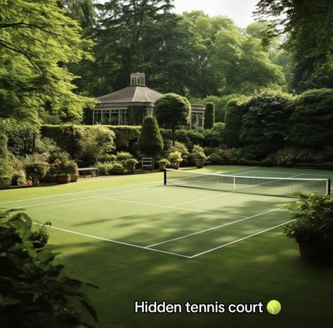 Hidden Tennis Court, Tennis Court Design, Old Money House, Dream Mansion, Dream Life House, Dream Backyard, Gloucester, Dream House Exterior, House Goals