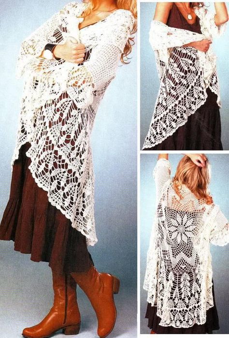 Lace Cardigan Pattern, Crochet Lace Jacket, Crochet Bolero Pattern, Crochet Sweater Free, Crochet Jacket Pattern, Lace Poncho, Crochet Cardigan Pattern Free, Pattern Cardigan, Irish Crochet Dress