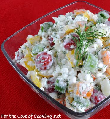 Farmer's Salad Cottage Cheese Recipes Healthy, Cottage Cheese Salad, Cottage Cheese Recipes, Salad Pasta, Cheese Salad, Food Science, Idee Pasto Sano, Salad Bar, Puddings