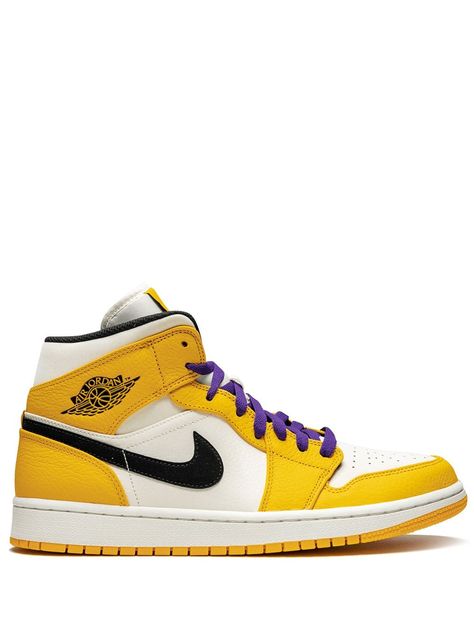 Nike Air Jordans Yellow, Nike Jordan Yellow, Orange Air Jordan Mid, Yellow Mid-top Jordan Shoes For Streetwear, Yellow High-top Jordan Shoes For Streetwear, 23 Jordan, Jordan Mid, Shoe Selfie, Sneaker Heads