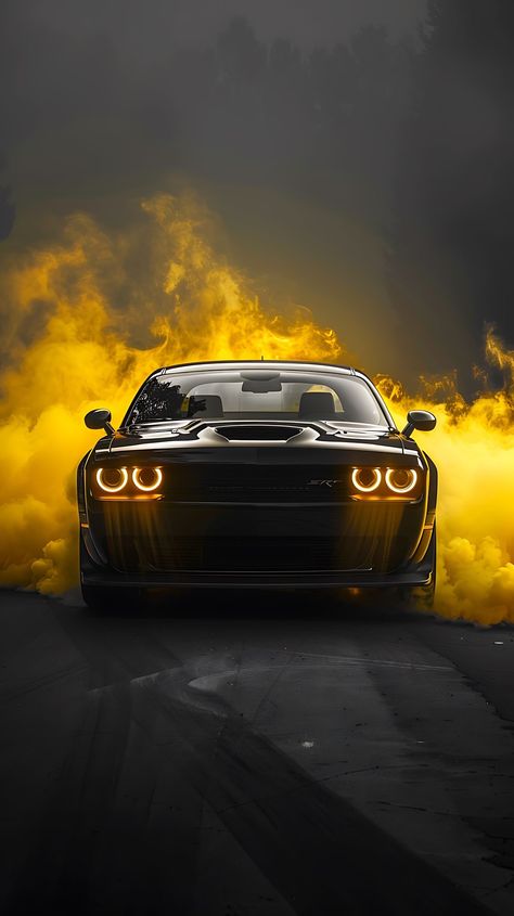 Dodge Charger Art, Doge Challenger, Black Dodge Charger, Dodge Challenger Black, Black Car Wallpaper, Apple Watch Fashion, Dodge Challenger Srt Hellcat, Android Wallpaper Art, Dodge Vehicles