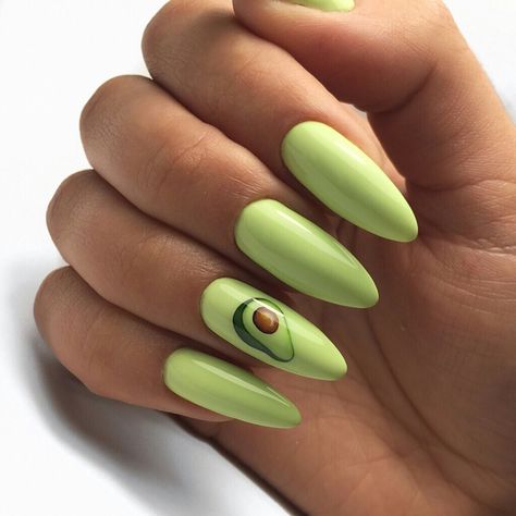 Avocado Nail Art, Avocado Nails, Sweet 16 Nails, Fox Nails, Wine Nails, Green Nail Designs, Photo Pin, Soft Nails, Colorful Nail Designs