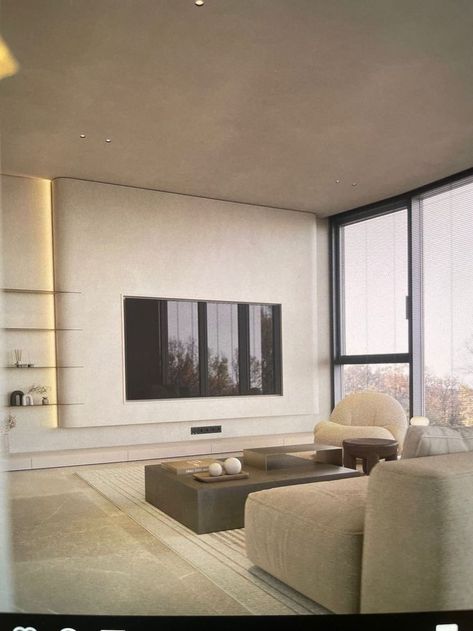 Tv Unit Wall Design Living Room, Tv Unit Wall Design, Wall Design Living Room, Design Living Room Modern, Tv Unit Wall, Living Room Modern Minimalist, Tv Area, Crockery Unit, Tv Wall Design