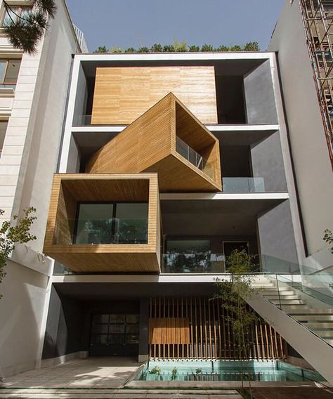 Design architect genius of my day: Nextoffice 👏🏻👏🏻👏🏻 #Tehran #Iran #Architecture #Design #Architects #Global #Moving #Boxes #OpenClosed #Shift #Introverted #Extroverted #Moveable #View #Security #LoveIt Cubic Architecture, Luxury Exterior, Tehran Iran, Modern Architecture House, House Architecture Design, Cool House Designs, Tehran, Residential Architecture, Architecture Model