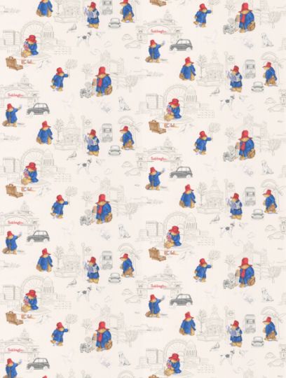 London Paddington  in red/ blue is taken from Jane Churchill's Nursery Tales wallpaper collection. Paddington Bear Nursery, Paddington Bedroom, Paddington Wallpaper, Paddington Nursery, London Nursery, London Paddington, Art Pictures Ideas, British Nursery, Wallpaper Classic