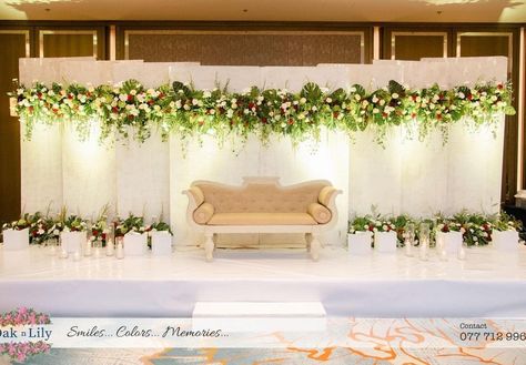 Wedding Throne Decoration, Wedding Throne, Sri Lankan Wedding, Small Stage, Stage Designs, Wedding Stage Design, Wedding Planning Decor, Wedding Decor Style, Decor Themes