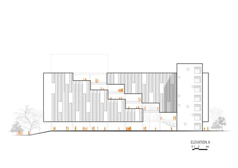 Facade System Architecture, School Of Architecture Design, School Architecture Facade, School Architecture Concept, Art School Architecture, School Architecture Plan, University Building Architecture, Architecture Elevation Drawing, Fazal Hussain