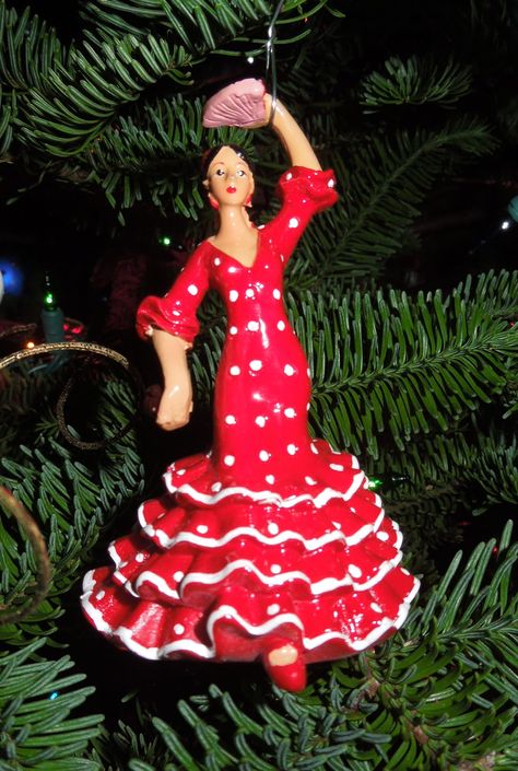 flamenco christmas ornament Europe With Kids, Christmas In Spain, Spanish Christmas, Tree Themes, Traditional Colonial, Colonial Christmas, The Rooster, Ornament Christmas Tree, Spanish Class