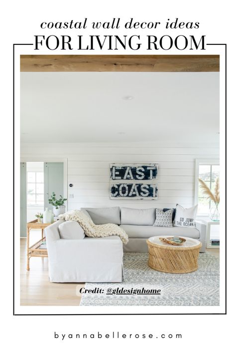 11 Beautiful Coastal Wall Decor Ideas for Living Room Coastal Dinning Room, Beach Office Decor, Coastal Wall Decor Ideas, Hamptons Style Living Room, Coastal Dining Chairs, Beach House Dining Room, Modern Coastal Living Room, Beach Decor Living Room, Decor Ideas For Living Room