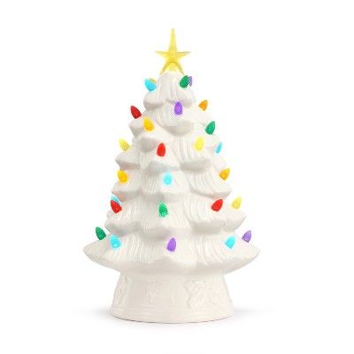 Nostalgic Christmas Tree, Vintage Inspired Christmas Tree, Christmas Tree On Table, Nostalgic Christmas, Classic Christmas Decorations, Ceramic Tree, Mr Christmas, Led Christmas Tree, Tree Table