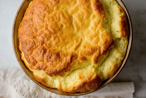 Cheese Soufflé Recipe - NYT Cooking Aligot Recipe, Cheese Souffle Recipes, Cheese Soufflé, Cheese Souffle, Souffle Recipes, Souffle Dish, Frozen Foods, Nyt Cooking, Christmas Breakfast