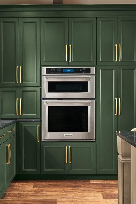 Oven In Cabinet, Oven Microwave Combo, Thomasville Cabinetry, Kitchen Cabinet Paint, Microwave Cabinet, Oven Cabinet, Brown Kitchen Cabinets, Appliance Cabinet, Kitchen Tools Design