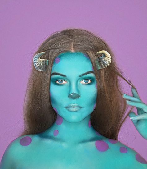 Sully Makeup Monsters Inc, Sully Makeup, Monsters Inc Makeup, Disney Halloween Makeup, Disney Costume Makeup, Sully Costume, Disney Character Makeup, Disney Inspired Makeup, Disney Princess Makeup