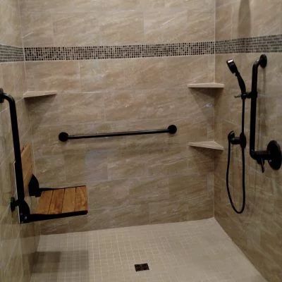 20 Stunning Disabled Wet Room Ideas for 2023 | Bathing Solutions Ada Bathroom Ideas, Tile Restroom, Behindertengerechtes Bad, Disabled Wet Room, Handicapped Bathroom, Roll In Showers, Accessible Bathroom Design, Disabled Bathroom, Ada Bathroom