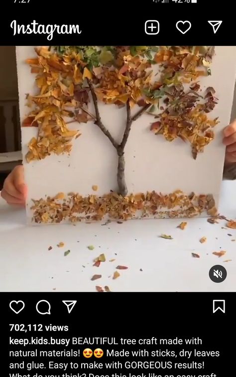 Leaf Art Diy, Dry Leaf Art, Diy Toddler Toys, Toddler Projects, Diy Canvas Wall Art, Hand Crafts For Kids, Diy Toddler, Autumn Crafts, Toddler Art