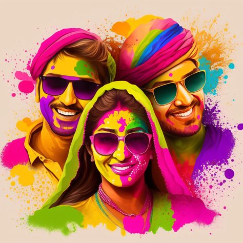 Celebration Poster, People Celebrating, Holi Images, Holi Celebration, Indian People, Poster Artwork, Premium Photo, Indiana, Stock Photos