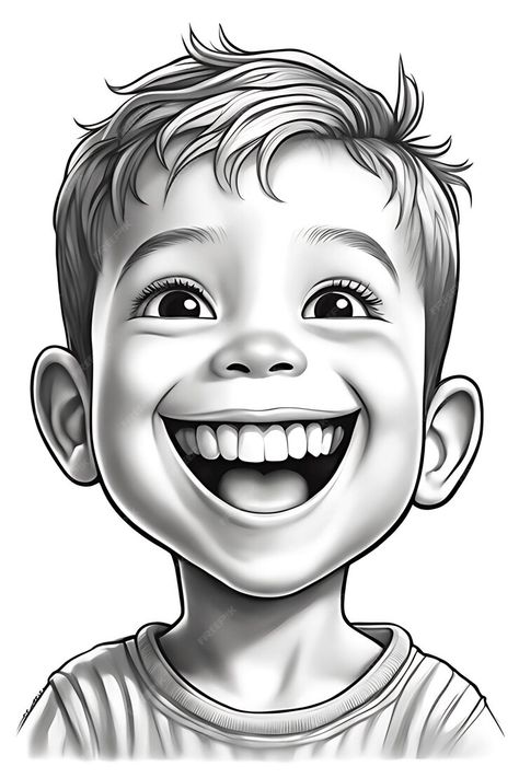 Human Faces Drawings, Human Pictures To Draw, Pencil Portrait Drawing Sketches, Kid Drawing Reference, Portrait Photo Face, Faces Coloring Pages, Angel Baby Drawing, Pencil Sketch Ideas, Human Face Sketch