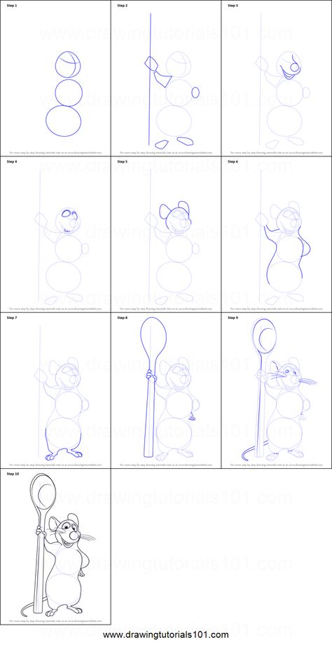 How To Draw Ratatouille, Remy The Rat Drawing, How To Draw A Rat Step By Step, Disney Character Drawings Step By Step, Drawing 101 Step By Step, How To Draw Cartoon Characters Step By Step, Disney Drawing Tutorial Step By Step, Ratatouille Disney Drawing, Ratatouille Drawing Easy