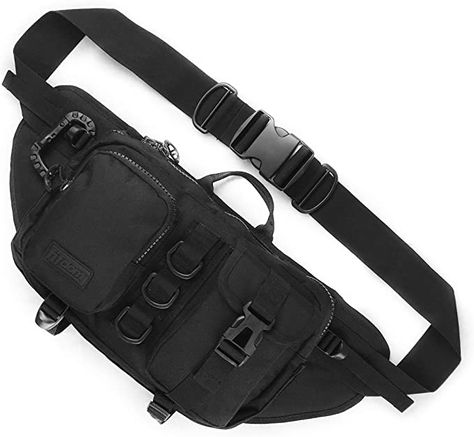 AmazonSmile: Fitdom Tactical Sling Bag for Men. Made from Heavy Duty Techwear Nylon & Built Tough for Outdoor. Also Use As EDC, shoulder Backpack, Fanny Waist Pack, Crossbody or Chest Bag for Travel Cycling Techwear Bag, Techwear Accessories, Tactical Sling Bag, Molle Bag, Sling Bag For Men, Edc Bag, Hiking Accessories, Sling Pack, Tactical Backpack