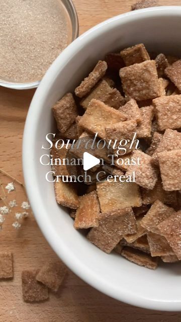 Cereal Recipes Homemade, How To Make Cereal, Cinnamon Toast Crunch Cereal, Sourdough Cinnamon Rolls, Homemade Cereal, Cinnamon Crunch, Crunch Cereal, Homemade Bagels, Cinnamon Toast Crunch