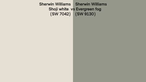 Shoji White And Evergreen Fog, Shoji White Evergreen Fog, Evergreen Fog Shoji White, Evergreen Fog And Shoji White, Shoji White Living Room, Sw Shoji White Walls, Sherwin Williams Paint Neutral, Evergreen Fog, Family Room Remodel