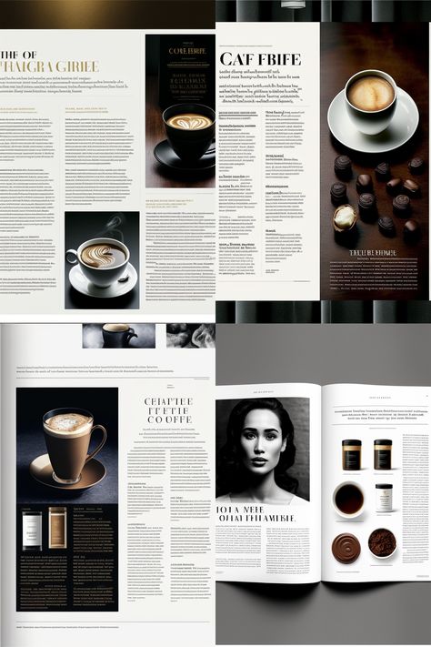 Coffee Magazine Layout, Coffee Book Design, Coffee Magazine Cover, Cafe Magazine, Coffee Magazine, Catalog Design Layout, Coffee Book, Wine Book, Desktop Publishing