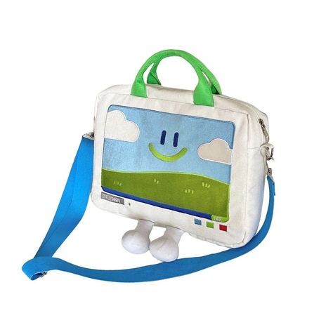 Cool Bag Design, Cute Laptop Bag, Windows Xp Aesthetic, Bliss Wallpaper, Aesthetic Embroidery, 3d Pokemon, Laptop Handbag, Aesthetic Bags, Aesthetic Stores