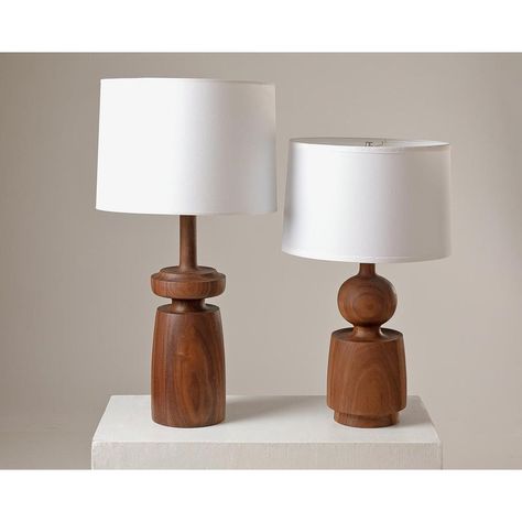 Lathe turned walnut table lamp form twlf by michael rozell. A similar, slightly smaller model is listed, too. This piece is attributed to the mentioned designer/maker. It has no attribution mark and no   official proof of authenticity,   however it is well documented in design history. I take full responsibility for any authenticity         issues arising from misattribution, up to 250v (europe/uk standard). Small Night Table, Modern Bedside Table Lamps, Turned Candle Holders, Future Bedroom Ideas, Townhouse Ideas, Wooden Lamp Base, Wooden Lamps Design, Wooden Lamps, Night Table Lamps