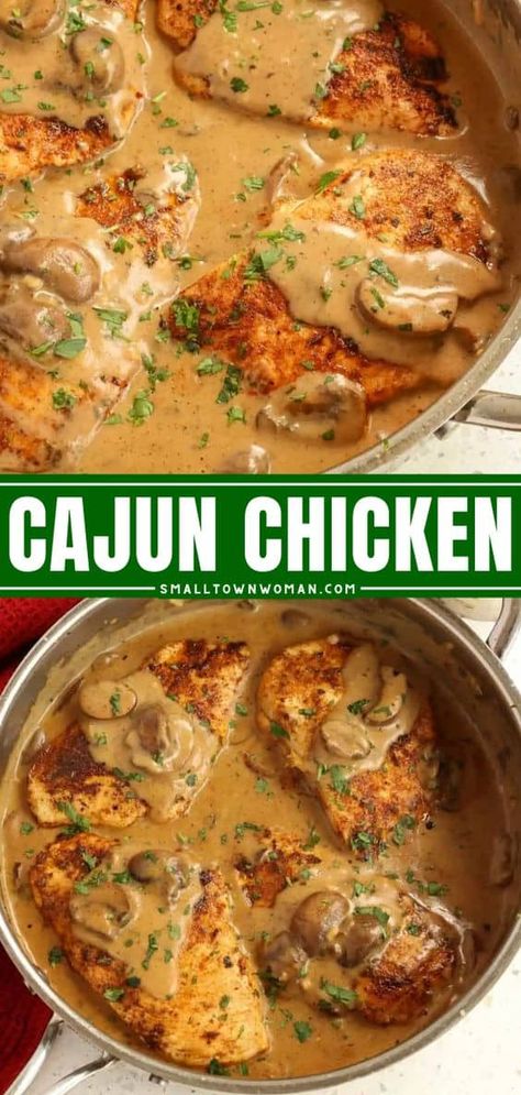 Easy Cajun Chicken, Creamy Cajun Sauce, Something Different For Dinner, Cajun Chicken Recipes, Easy Cajun, Cajun Sauce, Fun Dinner, Smothered Chicken, Butter Pasta