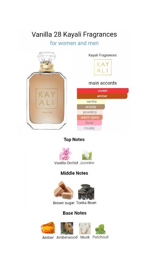 Kayali Fragrances' Vanilla 28 fragrance #Kayali #KayaliFragrances #Vanilla28 Vanilla Notes Perfume, Kayali Vanilla Royale, Kayli Perfum, Gourmand Vanilla Perfume, Best Kayali Perfume, Kayali Vanilla 28 Layering Combo, Vanilla Cashmere Perfume, Kay Ali Perfume Vanilla 28, Kayali Vanilla 28 Layering