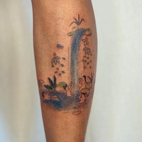 Waterfall Tattoo, Sleeve Filler, Brooklyn Tattoo, Tattoo Sleeve Filler, Nyc Tattoo, Tattoo Filler, Mom Tattoo, Botanical Tattoo, Abstract Tattoo