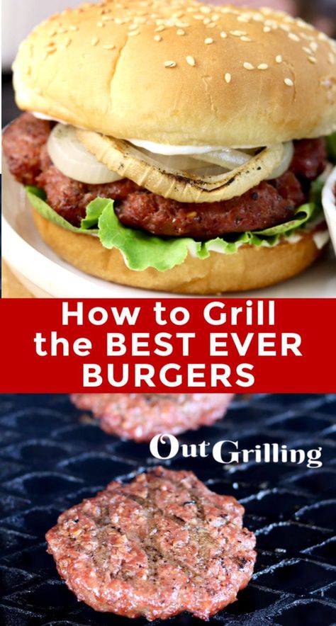 Grilled Burgers Seasoning, Hamburgers On The Grill, The Best Hamburgers, Grilled Hamburgers, Best Hamburgers, Grill Burgers, Bbq Hamburgers, How To Cook Hamburgers, Barbecue Burgers