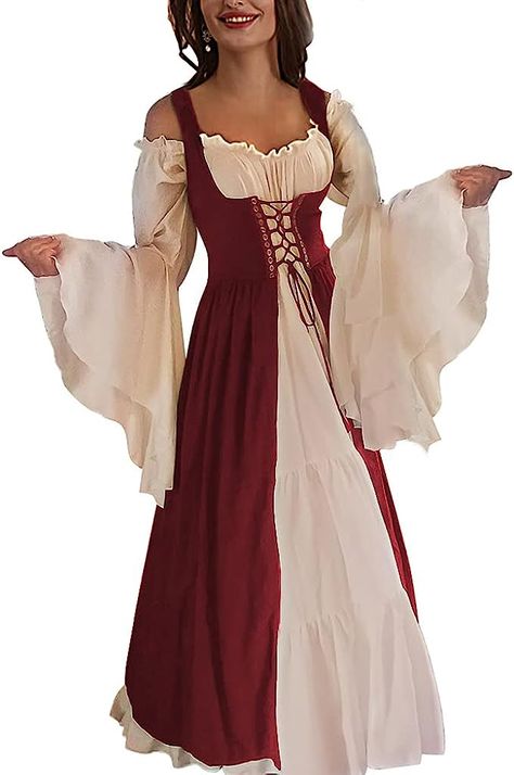 Abaowedding Womens's Medieval Renaissance Costume Cosplay Over Dress Medieval Activities, Vintage Masquerade, Masquerade Party Dresses, 18th Century Dress, Medieval Wedding, Century Dress, Dress Occasion, Medieval Dress, Dress Halloween Costume