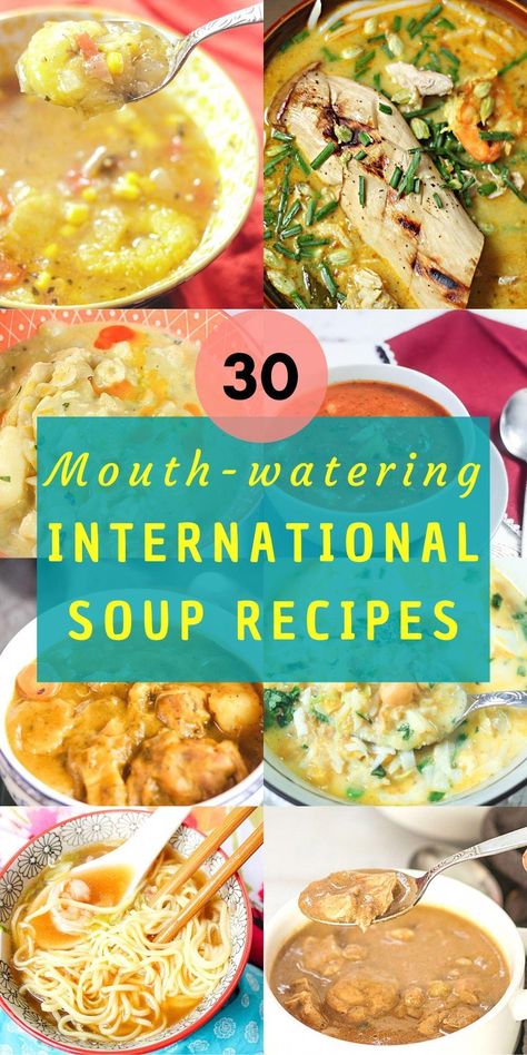 The best Soup Recipes including Vegan Recipes, Gluten Free Recipes from Around the World. Some of the recipes are from Indonesia, China, Ecuador, the Netherlands and more.... #souprecipes #vegansouprecipes #Low-CarbSoupOptions Best Soup Recipes Ever, International Soups, The Best Soup, Best Soup, Budget Family Meals, Around The World Food, Recipes Gluten Free, Recipes From Around The World, Best Soup Recipes